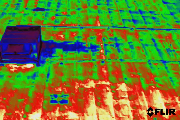 THERMAL DRONE ACCURATLY INDICATING SATURATED DECKING MATERIAL